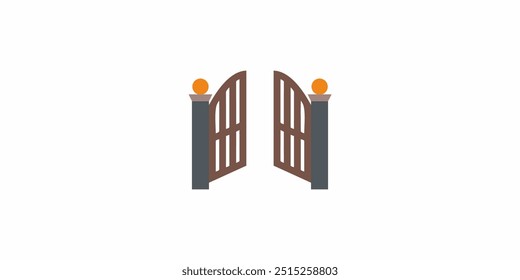 Diseño de Vector de icono de logotipo de puerta