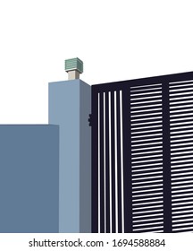 House gate light or lamp graphic illustration 