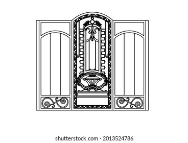 House Gate Sketch Vector Design Is Not Too Big