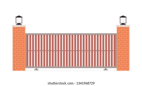 House gate vector. wallpaper. free space for text.