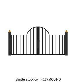 house gate vector. wallpaper. white background.