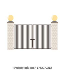 House gate vector. wallpaper. white background.