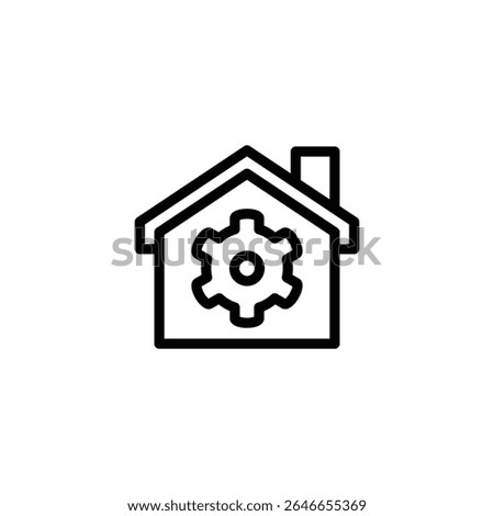 house and gear icon symbol vector design good for web or mobile app