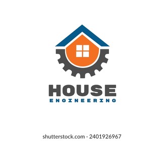 House gear system logo icon symbol design template illustration inspiration