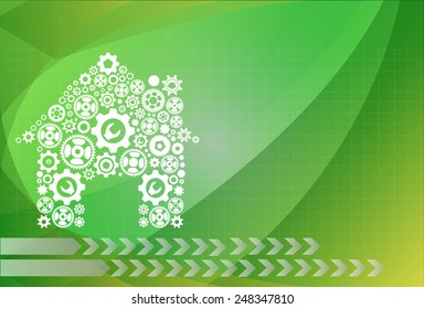 the house from gears. Vector illustration