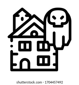 house with ghosts icon vector. house with ghosts sign. isolated contour symbol illustration