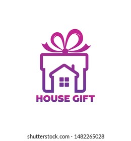 House Gift Logo Template Design Vector, Emblem, Design Concept, Creative Symbol, Icon