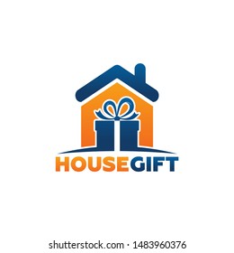 House Gift Logo Template Design Vector, Emblem, Design Concept, Creative Symbol, Icon