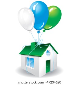 House as a gift for you. Vector image.