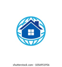 House Globe Logo Icon Design