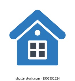 house glyph color vector icon