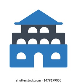 house glyph colour vector icon