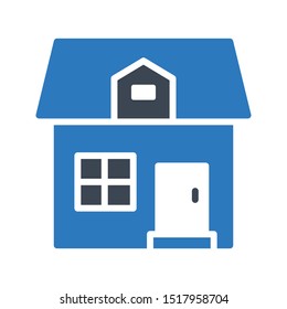 house glyph colour vector icon