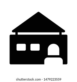 house glyph flat vector icon