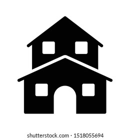 house glyph flat vector icon