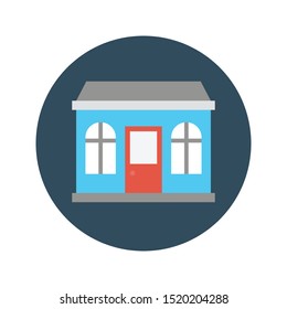 house glyph flat vector icon