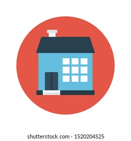 house glyph flat vector icon