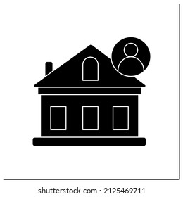House glyph icon. Private home with resident. Individual city housing, suburb living and mortgage loan. Map, navigation and user interface.Filled flat sign. Isolated silhouette vector illustration