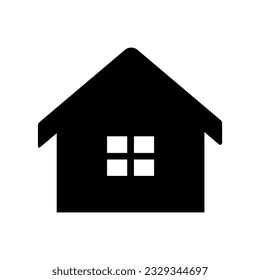 House glyph icon. Vector black silhouette of building isolated on white
