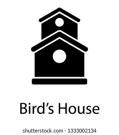 Bird’s House, glyph vector icon.