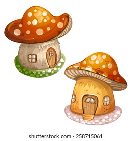 House For Gnome Made From Mushroom