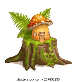 House for gnome made from mushroom