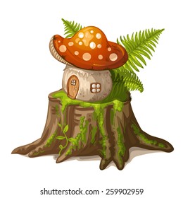 House for gnome made from mushroom
