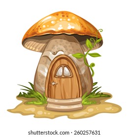 House For Gnome Made From Mushroom