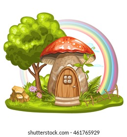 House for gnome made from mushroom