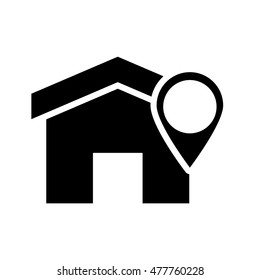 house and gps map pointer icon