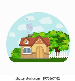house in the green garden