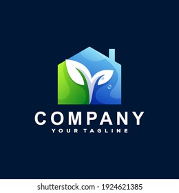 house green gradient logo design