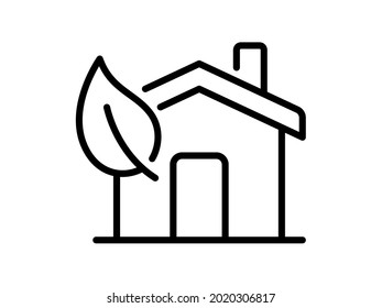 house green home smart eco friendly single isolated icon with outline style