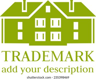House green icon logo vector isolated 