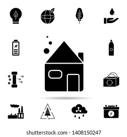 House, green icon. Universal set of ecology for website design and development, app development