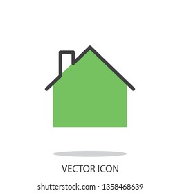 House green icon vector