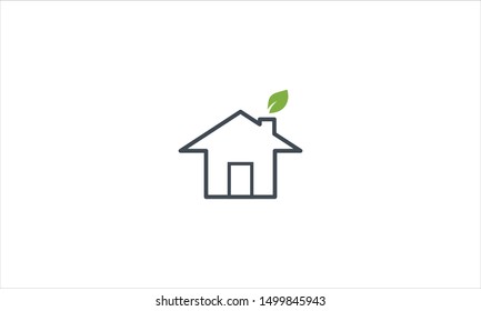 House with green leaf coming from chimney 