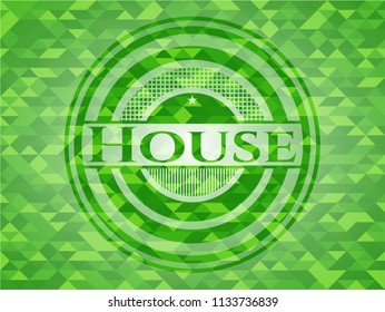 House green mosaic emblem
