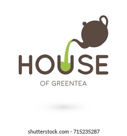 House of Green Tea logo with teapot design.