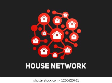 House group network technology connection vector