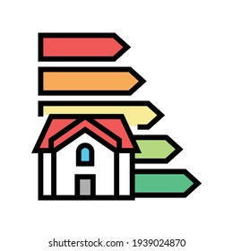 house growth energy saving color icon vector. house growth energy saving sign. isolated symbol illustration