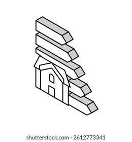 house growth energy saving isometric icon vector. house growth energy saving sign. isolated symbol illustration