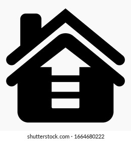 House And Growth Icon. Real Estate Sales Growth. The Increase In The Value Of The House. Vector Icon.