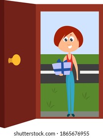 A house Guest illustration, vector on white background.