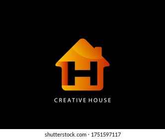 House H Letter Logo. Creative Icon Created From Negative Space of Initial H Combined With Minimalist House Shape Design. Perfect for modern real estate industry.