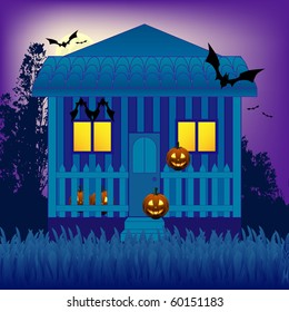 House in the Halloween night