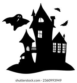 House for Halloween or Thanksgiving, for autumn decorative design, halloween invitation, harvest