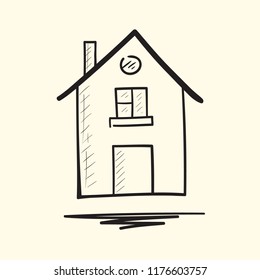 House. Hand drawn vector illustration.
