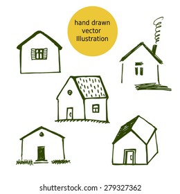 house hand drawn vector sketches 
