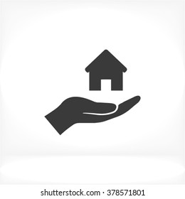 House In Hand Icon